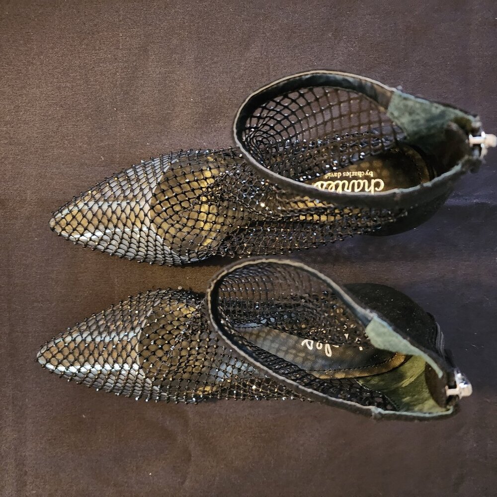 8 M Sparkling Mesh Mini Heeled Bootie/ Shoe